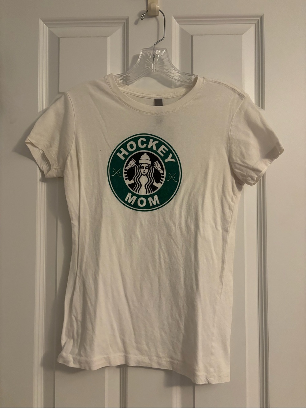 Next Level Apparel White "Hockey Mom" Graphic Tee